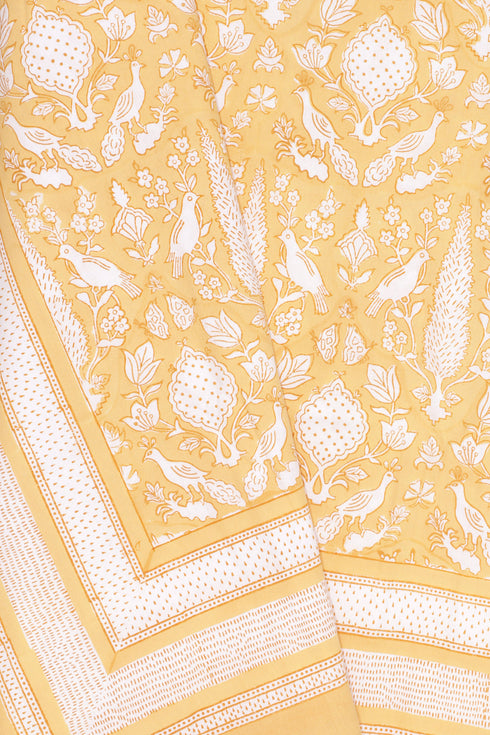 20s Cotton Bed Cover in Block Print